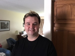 Smiling in a kitchen