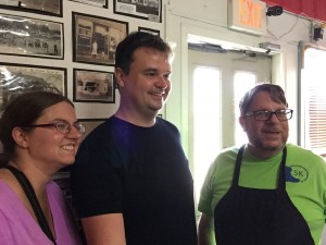 Meeting the local historian at Tonganoxie