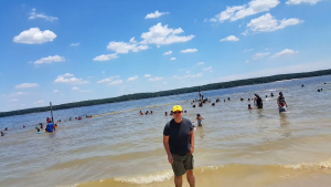Lovely day at the beach on Jordan Lake